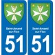 51 Fagnières blason autocollant plaque stickers ville