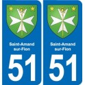 51 Fagnières blason autocollant plaque stickers ville