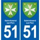 51 Fagnières blason autocollant plaque stickers ville