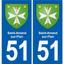 51 Fagnières blason autocollant plaque stickers ville