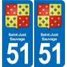 51 Fagnières blason autocollant plaque stickers ville