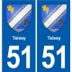 51 Fagnières blason autocollant plaque stickers ville