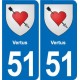 51 Fagnières blason autocollant plaque stickers ville
