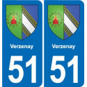 51 Fagnières blason autocollant plaque stickers ville