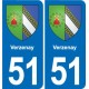 51 Fagnières blason autocollant plaque stickers ville