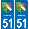 51 Fagnières blason autocollant plaque stickers ville