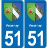 51 Fagnières blason autocollant plaque stickers ville