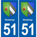51 Fagnières blason autocollant plaque stickers ville