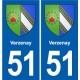 51 Fagnières blason autocollant plaque stickers ville