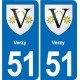 51 Fagnières blason autocollant plaque stickers ville