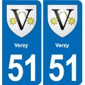 51 Fagnières blason autocollant plaque stickers ville
