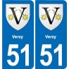 51 Fagnières blason autocollant plaque stickers ville
