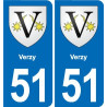 51 Fagnières blason autocollant plaque stickers ville