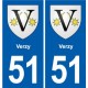 51 Fagnières blason autocollant plaque stickers ville