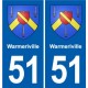 51 Fagnières blason autocollant plaque stickers ville