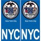 New-York City NCY ville monde sticker autocollant plaque