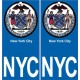 New-York City NCY ville monde sticker autocollant plaque