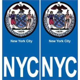 New-York City NCY ville monde sticker autocollant plaque