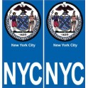 New-York City NCY ville monde sticker autocollant plaque