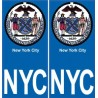 New-York City NCY ville monde sticker autocollant plaque