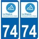 74 Haute-Savoie autocollant plaque