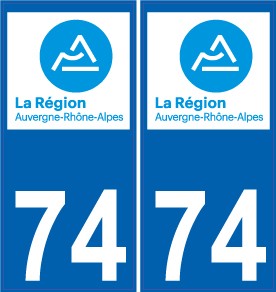 Autocollant Stickers plaque d'immatriculation : 74 Haute Savoie