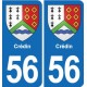 56 Ploërmel blason autocollant plaque stickers ville