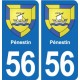 56 Ploërmel blason autocollant plaque stickers ville