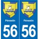 56 Ploërmel blason autocollant plaque stickers ville