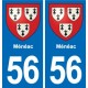 56 Ploërmel blason autocollant plaque stickers ville