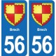 56 Ploërmel blason autocollant plaque stickers ville