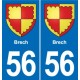 56 Ploërmel blason autocollant plaque stickers ville