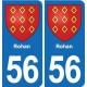 56 Ploërmel blason autocollant plaque stickers ville