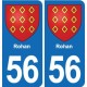 56 Ploërmel blason autocollant plaque stickers ville