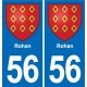 56 Ploërmel blason autocollant plaque stickers ville