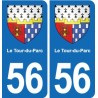 56 Ploërmel blason autocollant plaque stickers ville
