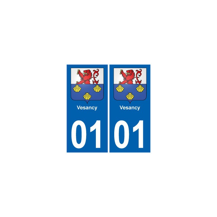 01 Vesancy ville autocollant plaque immatriculation auto sticker département