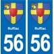 56 Ploërmel blason autocollant plaque stickers ville