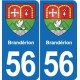 56 Ploërmel blason autocollant plaque stickers ville