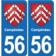 56 Ploërmel blason autocollant plaque stickers ville