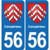 56 Ploërmel blason autocollant plaque stickers ville