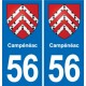 56 Ploërmel blason autocollant plaque stickers ville