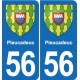 56 Ploërmel blason autocollant plaque stickers ville