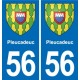 56 Ploërmel blason autocollant plaque stickers ville