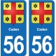 56 Ploërmel blason autocollant plaque stickers ville