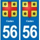 56 Ploërmel blason autocollant plaque stickers ville