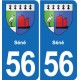 56 Ploërmel blason autocollant plaque stickers ville