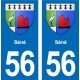 56 Ploërmel blason autocollant plaque stickers ville