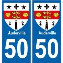 50 Auderville blason autocollant plaque immatriculation auto stickers ville