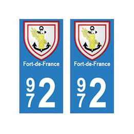 972 Fort-de-France autocollant plaque